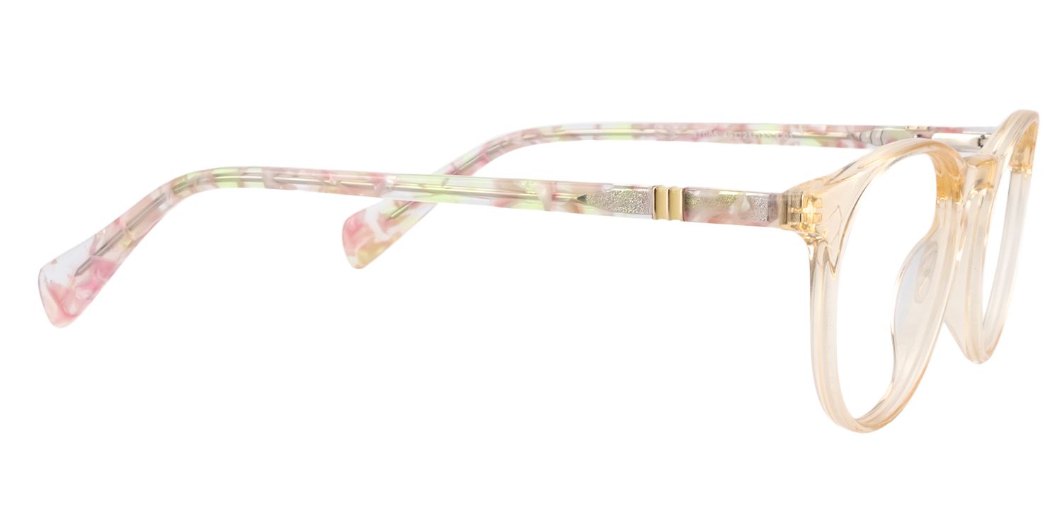 Round Beige Clear Glasses | Zeelool Glasses4