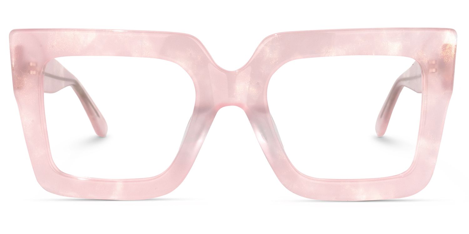Brandon Square Pink Big Frame Glasses for Women | ZEELOOL0