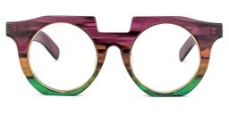 Mckoy Geoemtric Purple-Green Glasses0