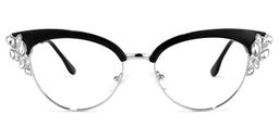 Hearn Cat Eye Black-Silver Glasses0