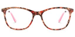 Shockley Square Red-Floral Glasses0