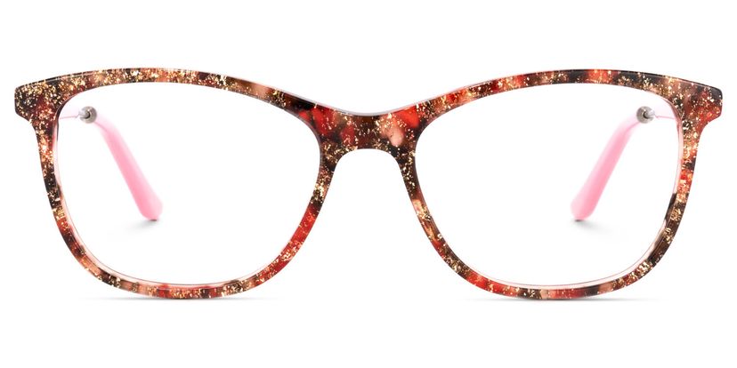 Shockley Square Red-Floral Glasses