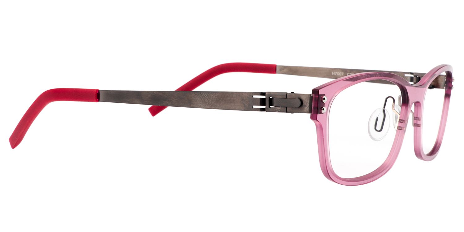 Rectangle Red-Pink Glasses | Zeelool Glasses2