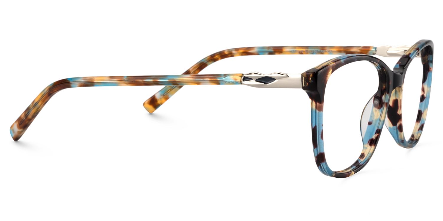 Square Blue Tortoise Glasses | Zeelool Glasses4