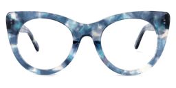 Starry Blue Cat eye Glasses0