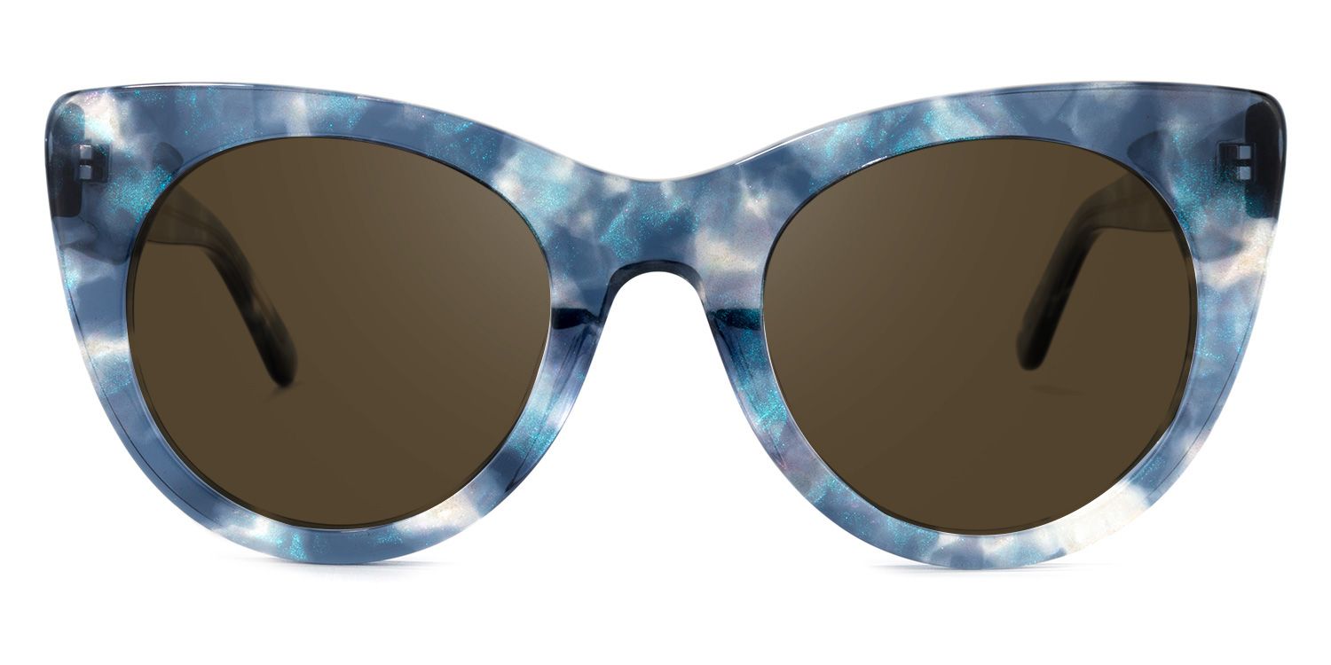 Starry Cat Eye Blue Frame Sunglasses Online Sale | ZEELOOL0