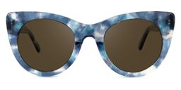 Starry Blue Cat eye Sunglasses0