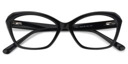 Carlotta Rectangle Black Glasses1