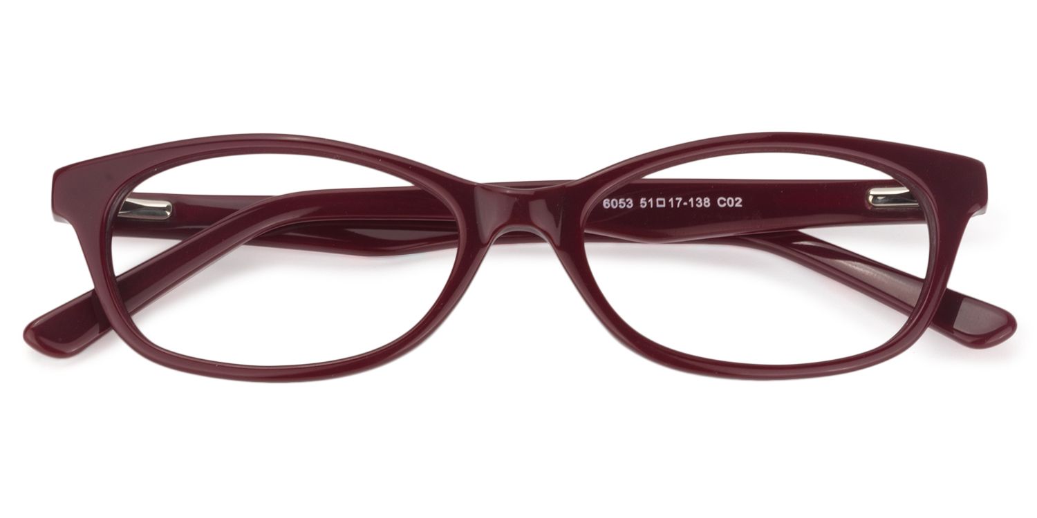 Rectangle Dark Red Glasses | Zeelool Glasses1