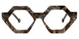 Barreto Geometric Brown Glasses0