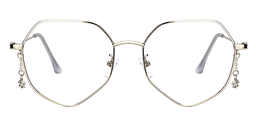 Ramona Geometric Silver Glasses0
