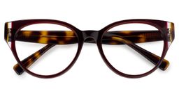 Carroll Oval Dark Red Glasses1