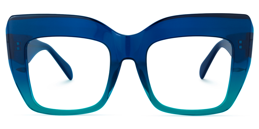 Charmaine Blue-Green Square Glasses