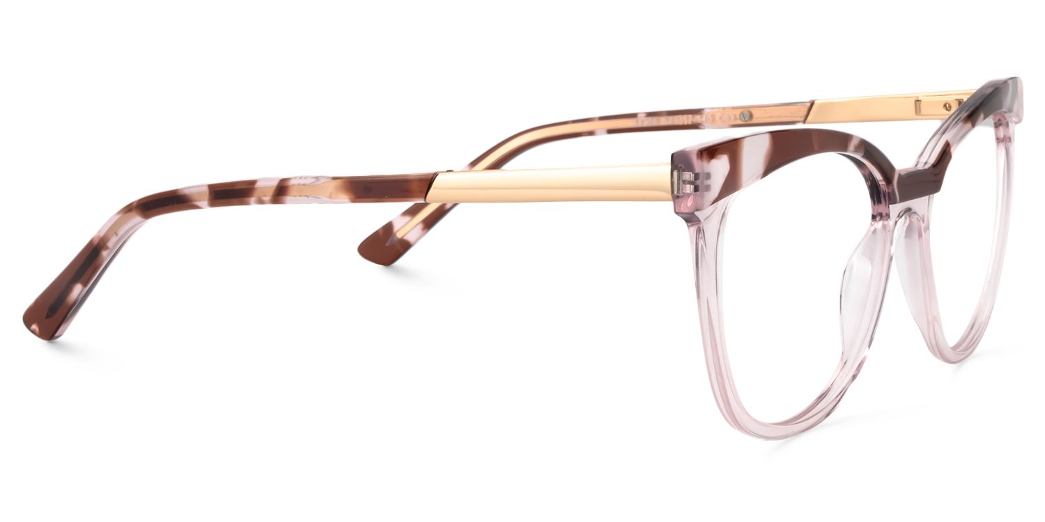 Browline Pink Glasses | Zeelool Glasses4