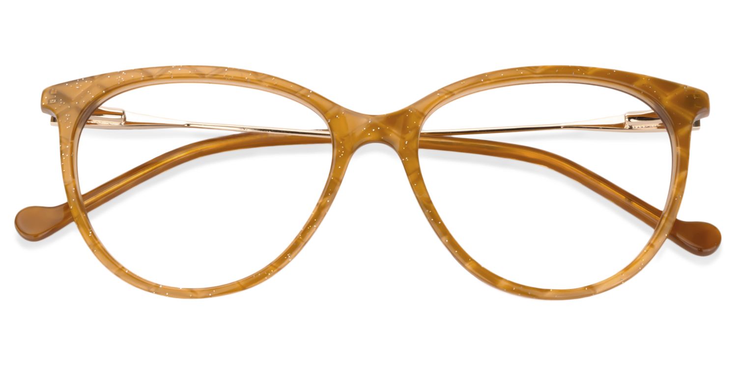 Round Earthy-Yellow Glasses | Zeelool Glasses1