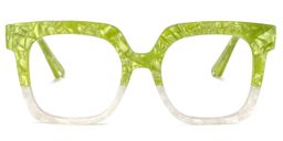 Dexter Square Green-White Glasses0