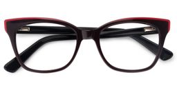 Celine Square Dark Red Glasses1