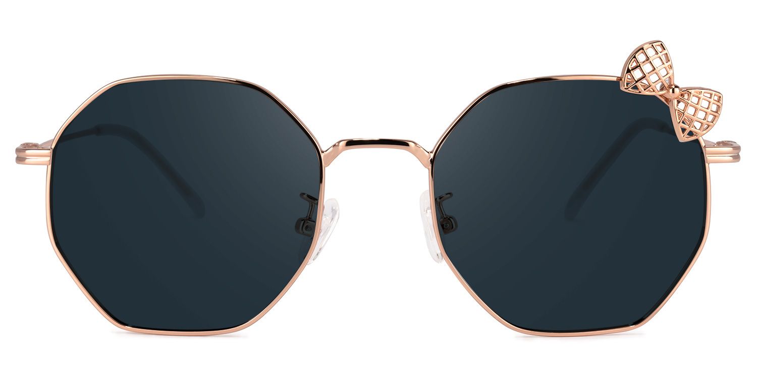 Kaitlyn Metal Rose-Gold Frame Sunglasses | ZEELOOL0