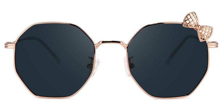 Kaitlyn Rose-Gold Geometric Sunglasses