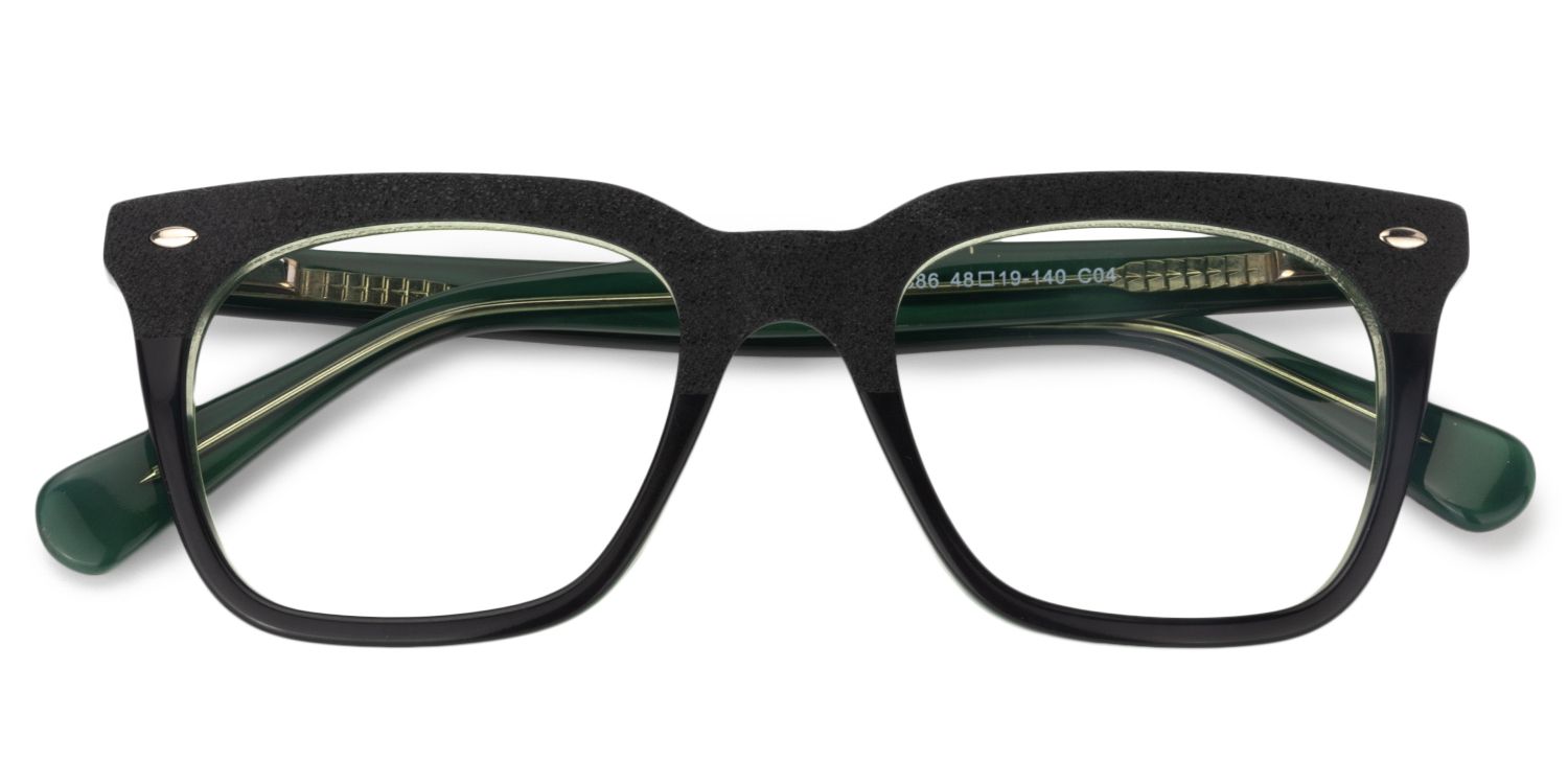 Square Dark-Green Glasses | Zeelool Glasses1