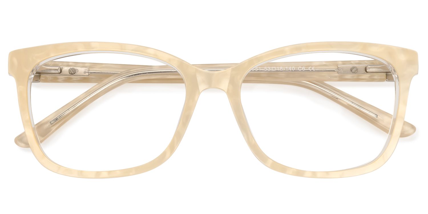 Rectangle Beige Glasses | Zeelool Glasses1