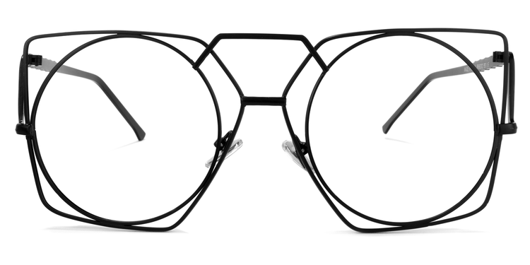 Evette Black Geometric Glasses