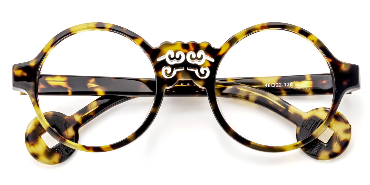 Round Yellow-Tortoise Glasses | Zeelool Glasses1