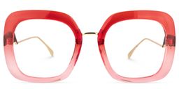 Clarissa Square Red Glasses0
