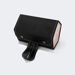 High-end Leather Hanging Black Eyeglasses Storage2
