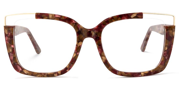 Dortch Square Red-Floral Glasses