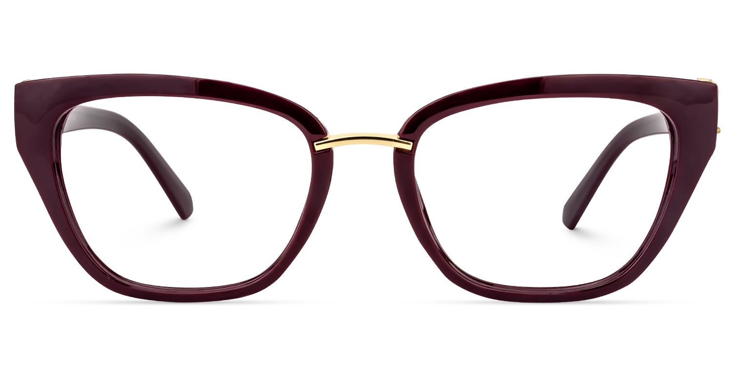 Cateye Dark Red Glasses | Zeelool Glasses0