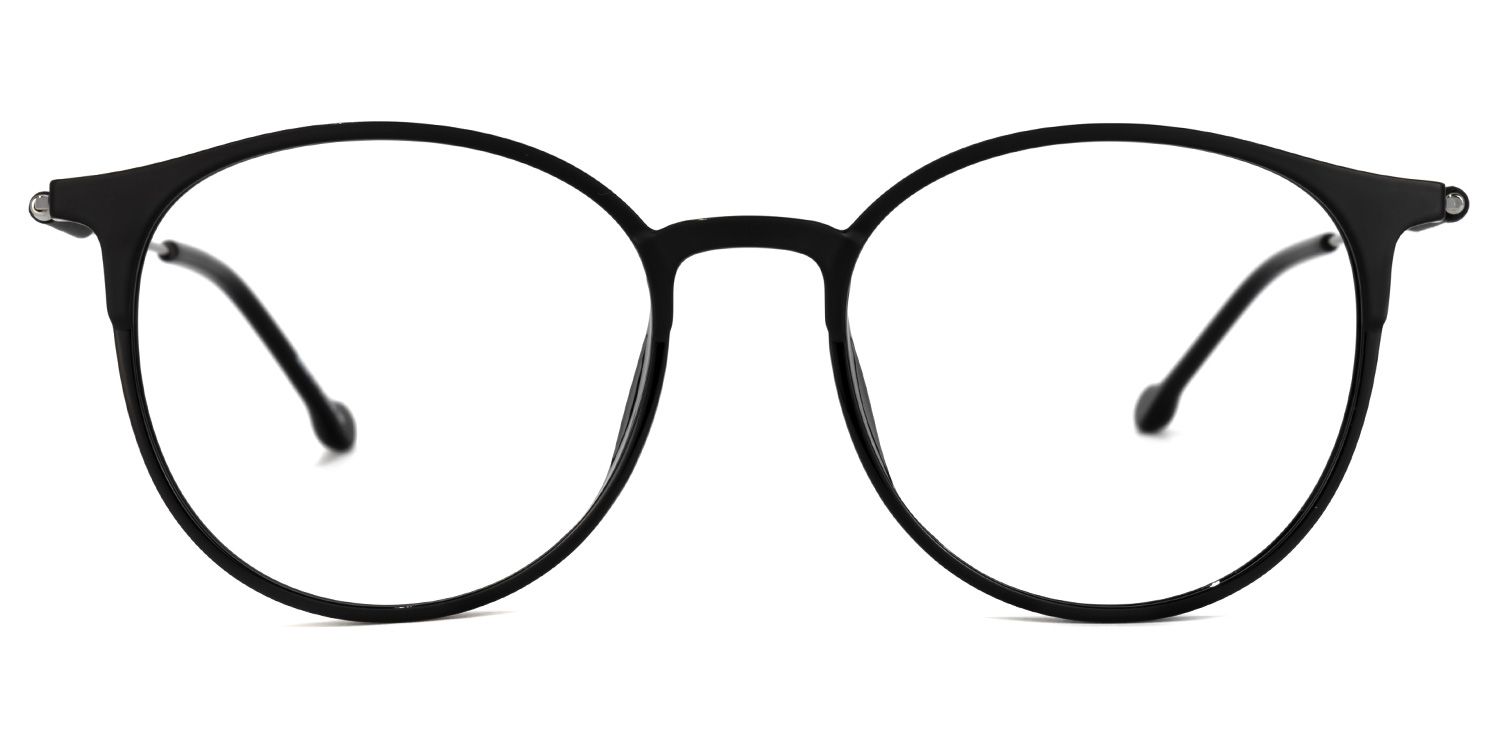 Gamble Round Black Frame Glasses | ZEELOOL0
