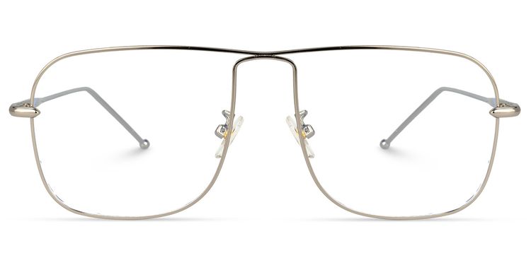 Jacqlyn Square Silver Glasses
