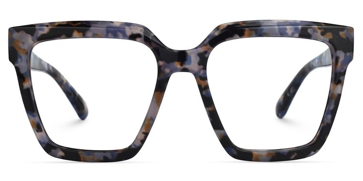 Coleman Square Blue-Floral Glasses