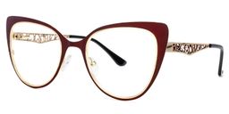 Eileen Cateye Dark-Red Glasses1