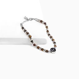 Vintage Beaded Brown-Silver Bracelet0