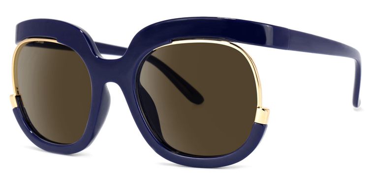 Darice Dark-Blue Round Sunglasses