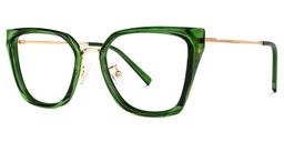 Martine Green Square Glasses1