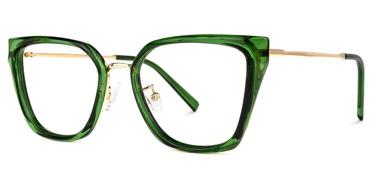 Martine Green Square Glasses
