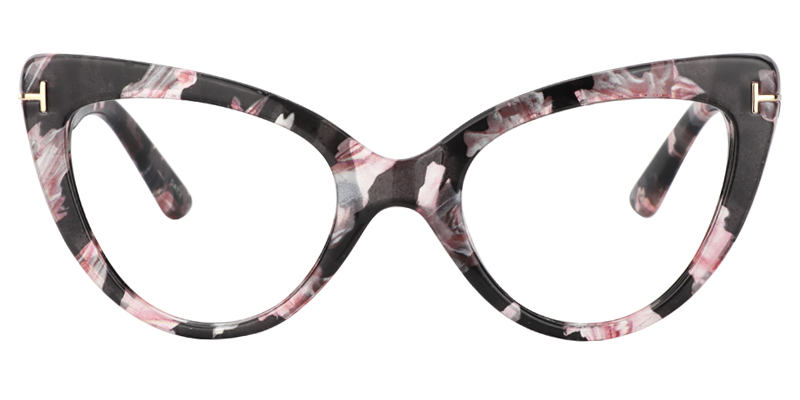 Cat Eye Pink Floral Glasses | Zeelool Eyeglass Frames0