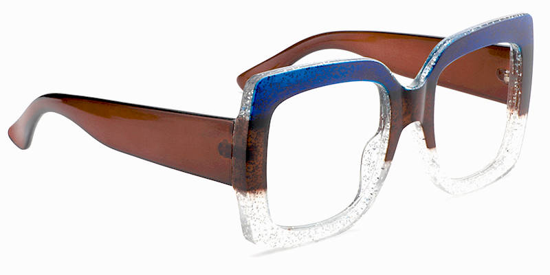 Rectangle Blue Glasses | Zeelool Eyeglass Frames Online3