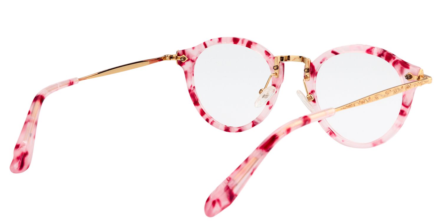Round Pink Tortoise Glasses | Zeelool Glasses5