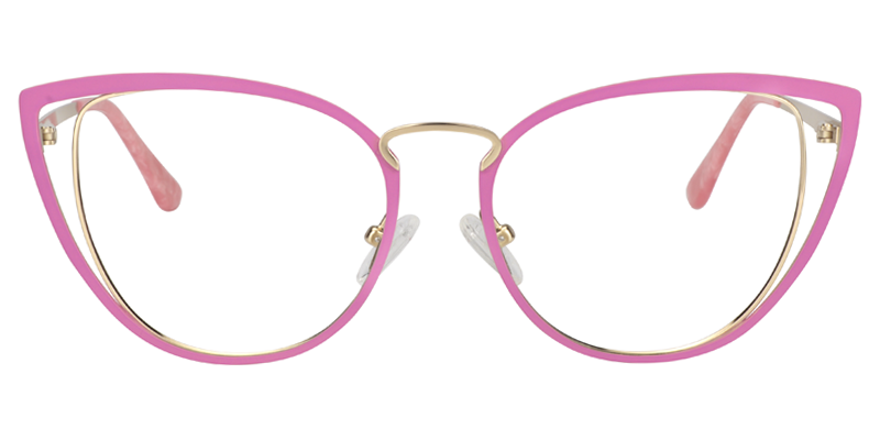 Cateye Pink&Gold Glassess | Zeelool Eyeglass Frames0