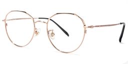 Elfreda Round Rose-Gold Glasses1