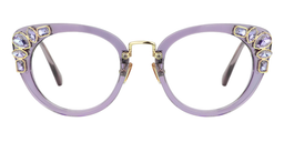 Nicola Cat Eye Purple Glasses0