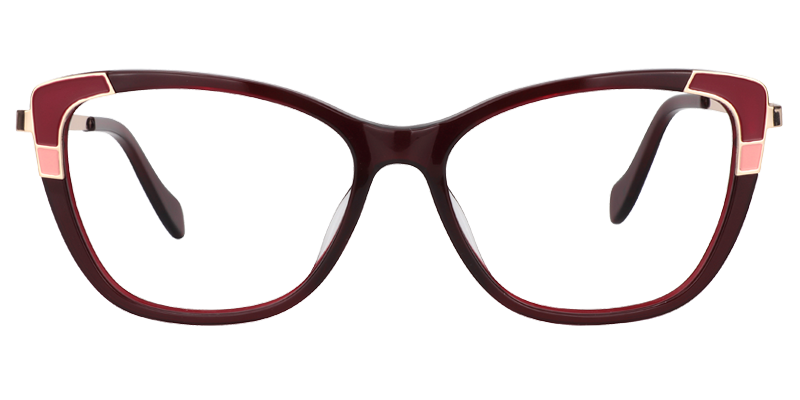 Rectangle Red Glasses | Zeelool Prescription Glasses0