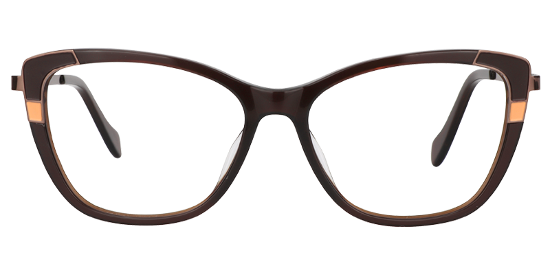 Rectangle Burnt Umber Glasses | Zeelool Prescription Glasses0