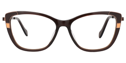 Queena Rectangle Burnt Umber Glasses0