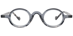 Aaron Round Gray Glasses0