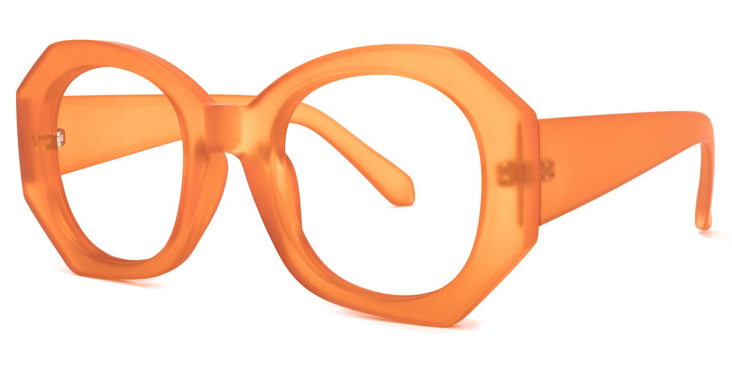 Geometric Orange Glasses | Zeelool Glasses1